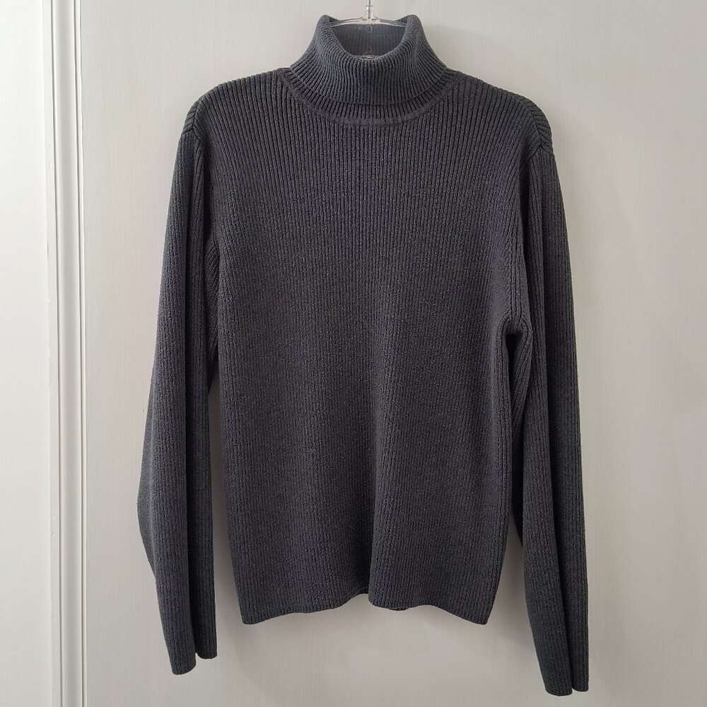 Vintage Y2K Charter Club Gray Super Soft Ribbed Turtleneck - Women's Large